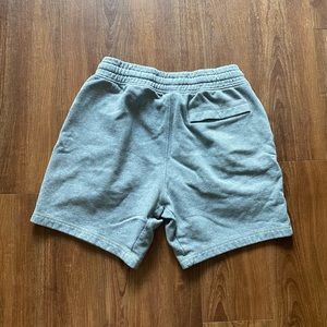grey gymshark fleece athleisure shorts